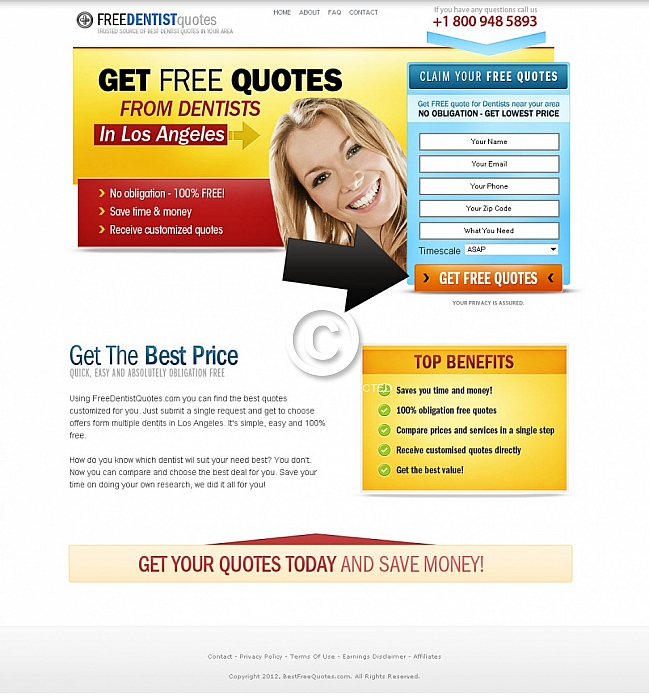 Free Quote Squeeze Page